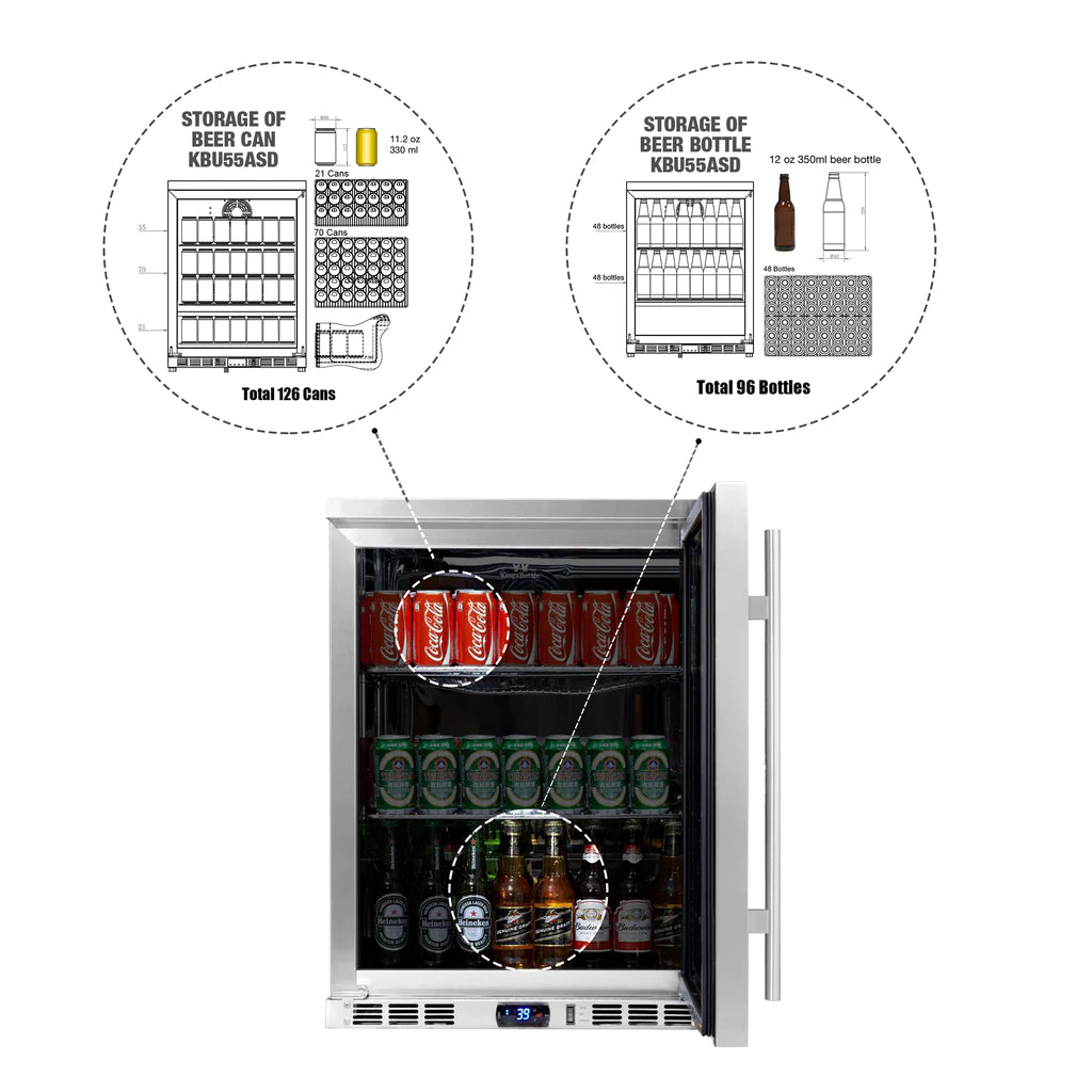 24 Inch Outdoor Beer Fridge Cooler Stainless Steel