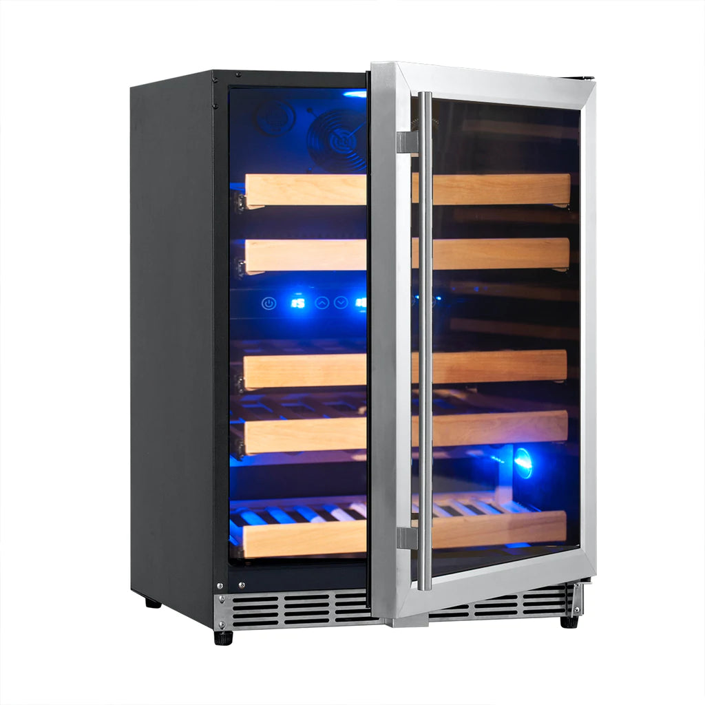 44 Bottles 24 Inch Under Counter Dual Zone Wine Cooler Drinks
